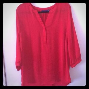 Red (with orange undertones) dressy blouse